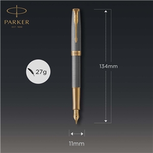 Sonnet DLX FP Pióro wieczne Chiselled SilverGT 18K