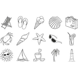 Stemple zestaw 15szt.Wakacje 88490